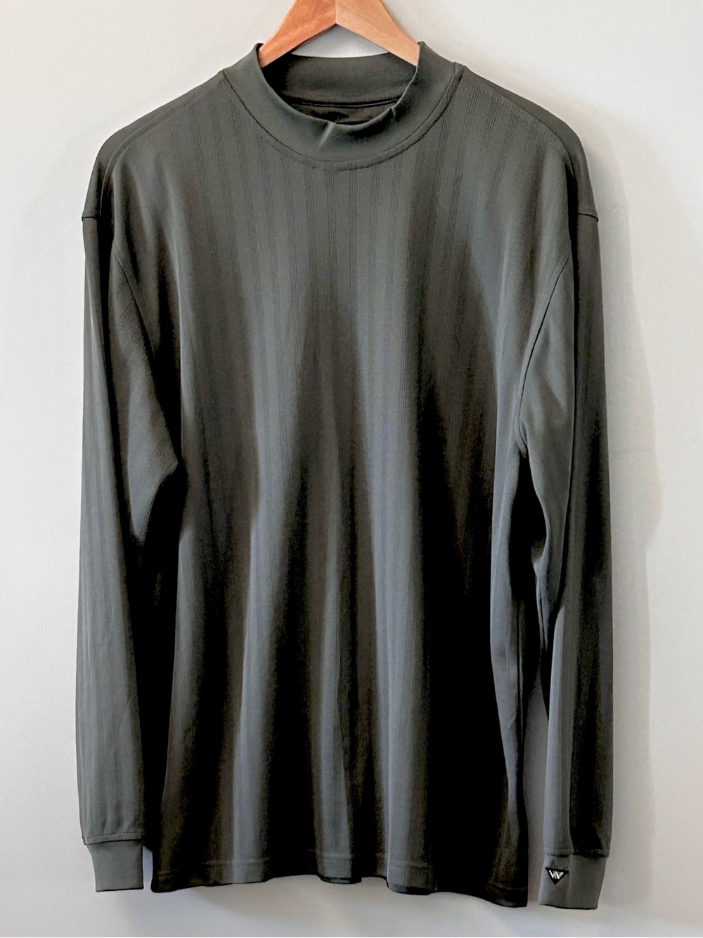 Wedge Golf Performance Long Sleeve Mock Neck Shirt Deep Olive Green Men’s M
